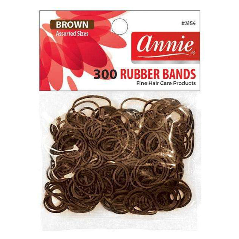 Annie 300 Rubber Bands Brown Assorted Size