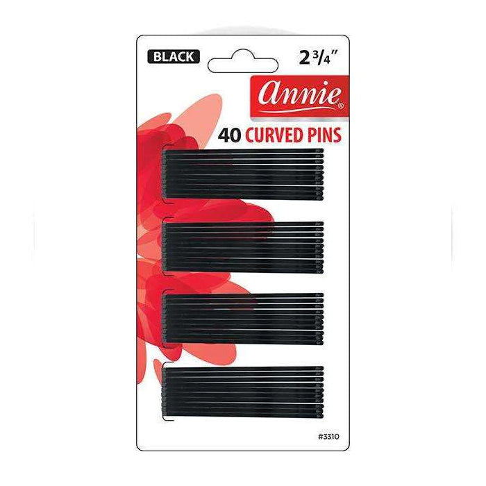 Annie 40 Pcs Curved Jumbo Pins 2 3/4" Black