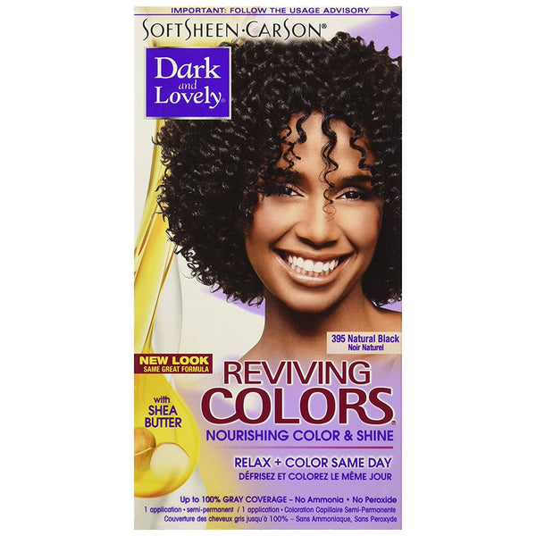 [Dark & Lovely] Soft Sheen Carson Reviving Colors Hair Dye #395 Natural Black