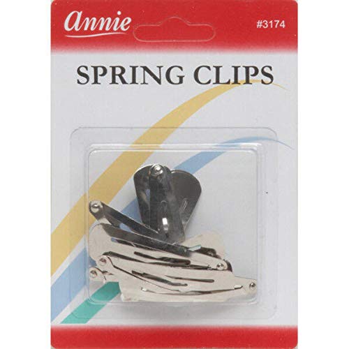 [Annie] Spring Clips Silver Metal Snap Hair Clip 10Pcs -