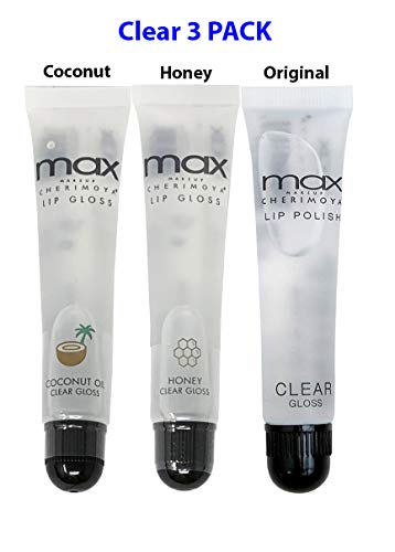 [Max] Makeup Cherimoya Lip Polish Clear Gloss Set, Original & Coconut & Honey