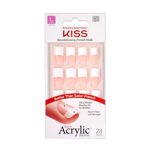 [Kiss] Acrylic French Kit Long Length 28 Nails, Back Talk