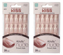 [Kiss] Salon Acrylic Nude French 28 Nails