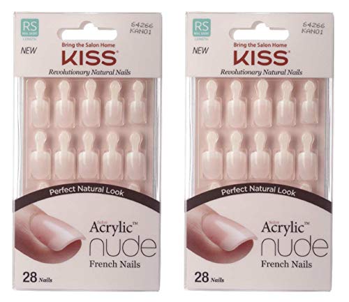 [Kiss] Salon Acrylic Nude French 28 Nails