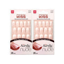 [Kiss] Salon Acrylic Nude French 28 Nails