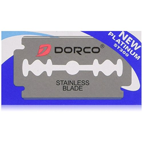 Dorco Platinum Stainless Blade Double Edge Straight Razor St-300 [20 Pack (200 Blades)]