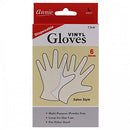 Annie Disposable Vinyl Gloves Powder Free 6 Count Clear Salon Style [