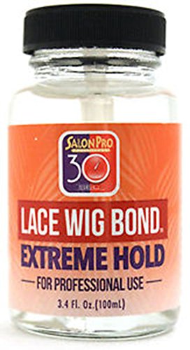 Salon Pro 30 Sec Lace Wig Bond Extreme Hold Adhesive With Brush [3.4 Oz]