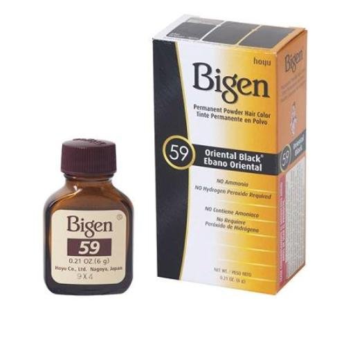 [Hoyu Bigen] Permanent Powder Hair Color Dye #59 Oriental Black .21Oz [1 Pack]