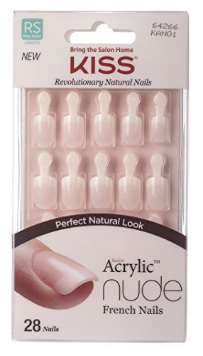 [Kiss] Salon Acrylic Nude French 28 Nails