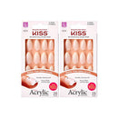 Kiss Salon Acrylic Natural 28 Nails Long Length Ksan03 Forbidden (Multi Packs)