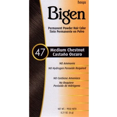 [Hoyu Bigen] Permanent Powder Hair Color Dye #47 Medium Chestnut .21Oz [12 Pack]