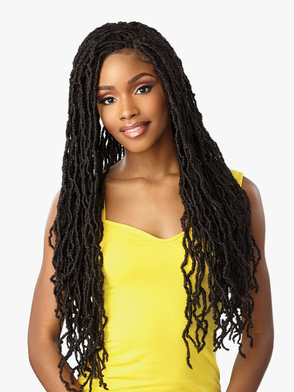 Sensationnel Cloud 9 Synthetic Hair 4x4 Lace Parting 100% Hand-braided Hd Swiss Lace Wig - Distressed Locs 28