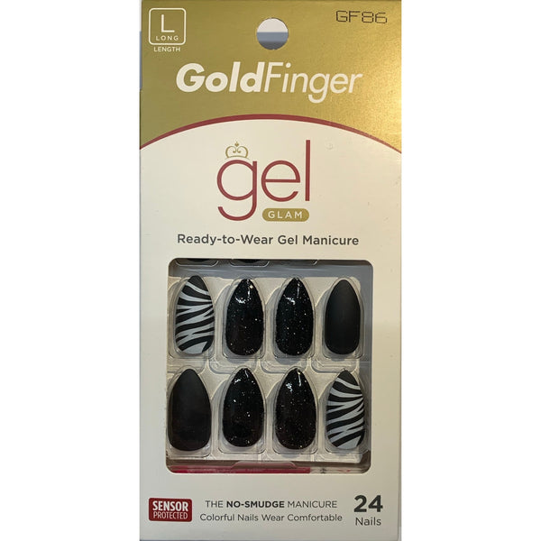 Kiss Gold Finger Posh Queen 24 Full Cover Nails Glue On Included Losh [Gf86]