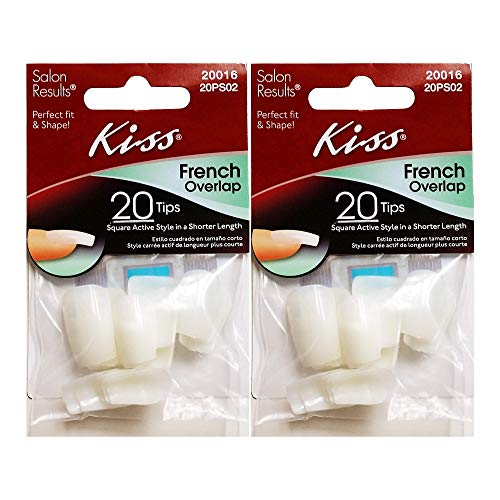[Kiss] French Overlap Tips Square Short Length 20 Nails
