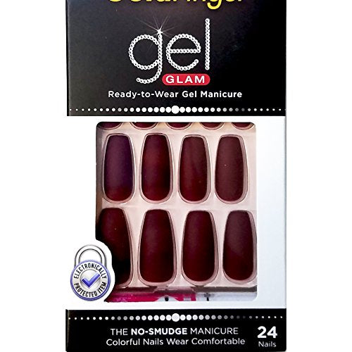 Kiss Gold Finger Gel Glam 24 Nails Gfc10 Mauve (6 Pack)