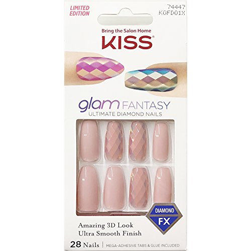 Kiss Glam Fantasy Ultimate Diamond Press On 28 False Nails Long Kgfd01X [6 Pack]