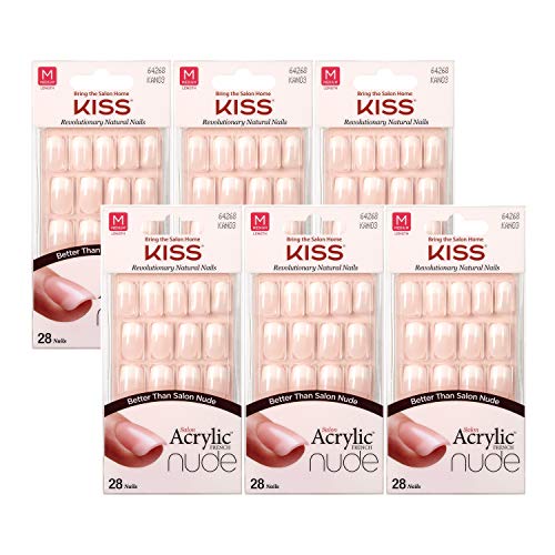 [Kiss] Salon Acrylic Nude French 28 Nails