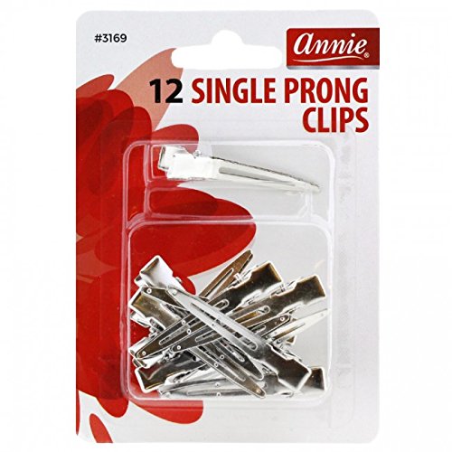 [Annie] Single Prong Clips Durable Metal Hair Clip 12Pcs -