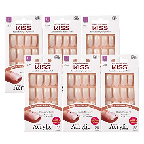 Kiss Salon Acrylic Natural 28 Nails Long Length Ksan04 Object Of Desire (Multi Packs)