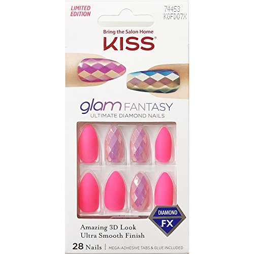 Kiss Glam Fantasy Ultimate Diamond Press On 28 False Nails Medium Kgfd07X [6 Pack]