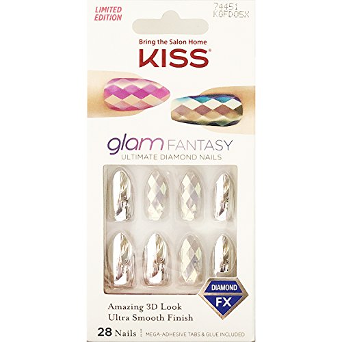 Kiss Glam Fantasy Ultimate Diamond Press On 28 False Nails Medium Kgfd05X [6 Pack]
