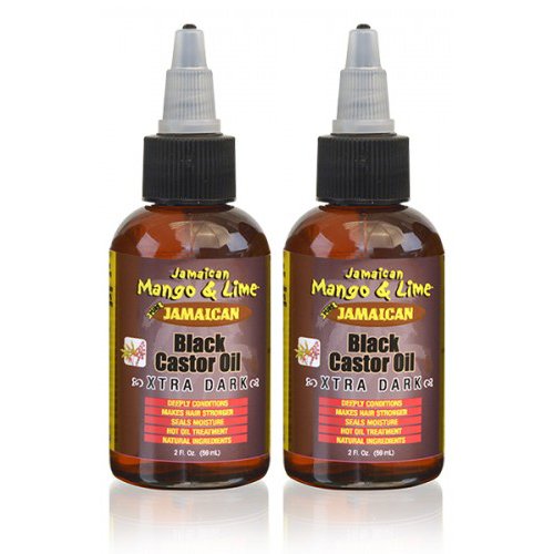 [Jamaican Mango&Lime] Pure Organic Black Castor Oil Treatment Extra Dark 2Oz [2 Pack]