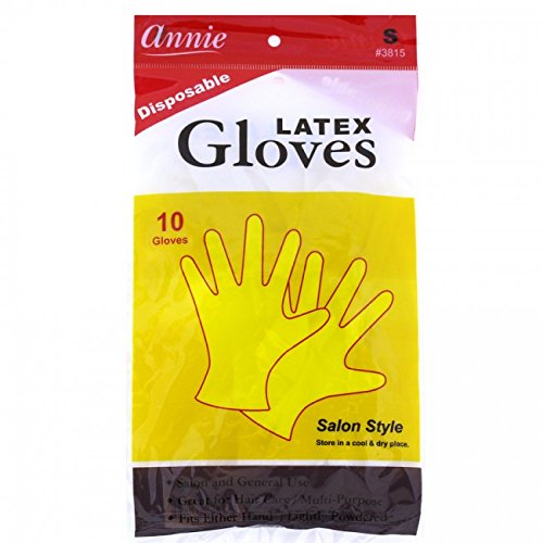 Annie Disposable Latex Gloves Lightly Powdered 10 Count Salon Style [#3815 Small]