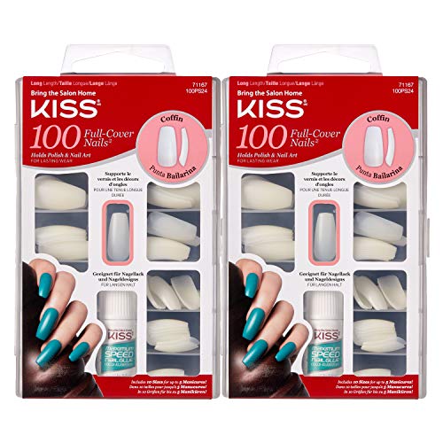 [Kiss] Coffin Tips Long Length 100 Nails