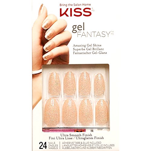 Kiss Gel Fantasy Ready-To-Wear Press On False Fake Nails Kgn57 Ivy [6 Pack]