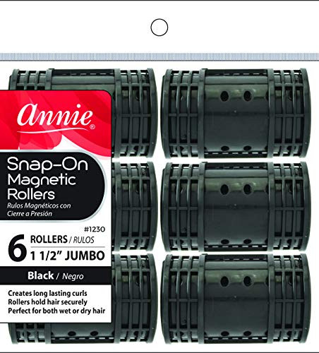 [Annie] Snap-On Magnetic Rollers Jumbo 1-1/2" 6Pcs -