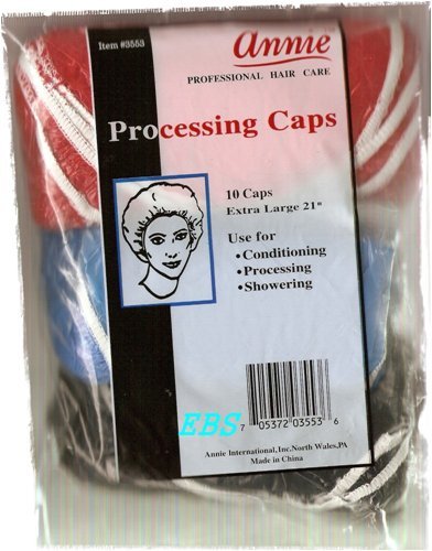 Annie 10 Pcs Processing/Conditioning/Shower Caps Extra Large Assorted