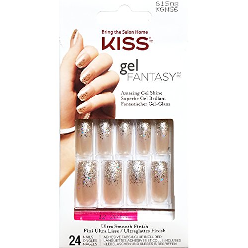 Kiss Gel Fantasy Ready-To-Wear Press On False Fake Nails Kgn56 Madison [6 Pack]