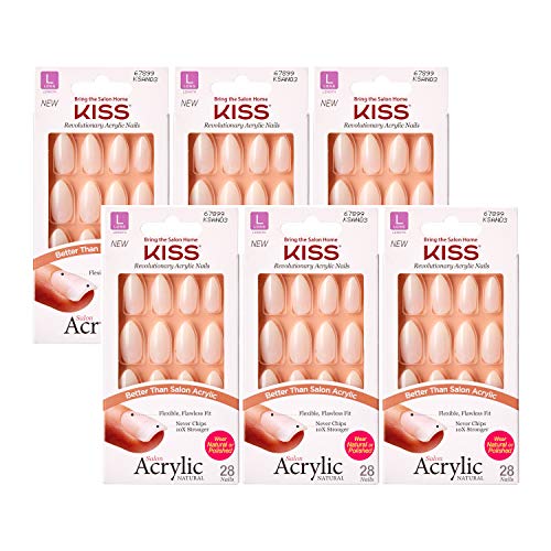 Kiss Salon Acrylic Natural 28 Nails Long Length Ksan03 Forbidden (Multi Packs)