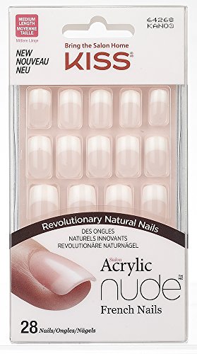 [Kiss] Salon Acrylic Nude French 28 Nails