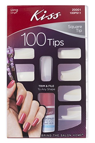 [Kiss] Square Tips Long Length 100 Nails