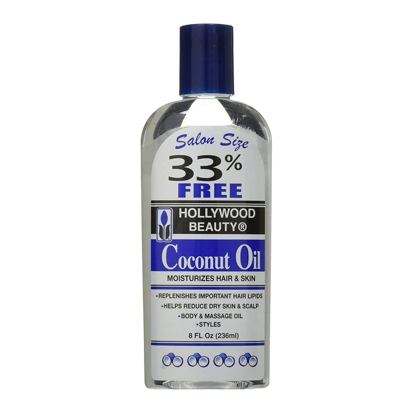 [Hollywood Beauty] Coconut Oil Moisturizes Hair & Skin 8Oz