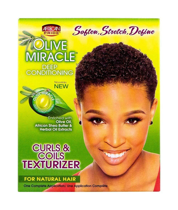 [African Pride] Olive Miracle Conditioning Curls & Coils Texturizer 1 Kit