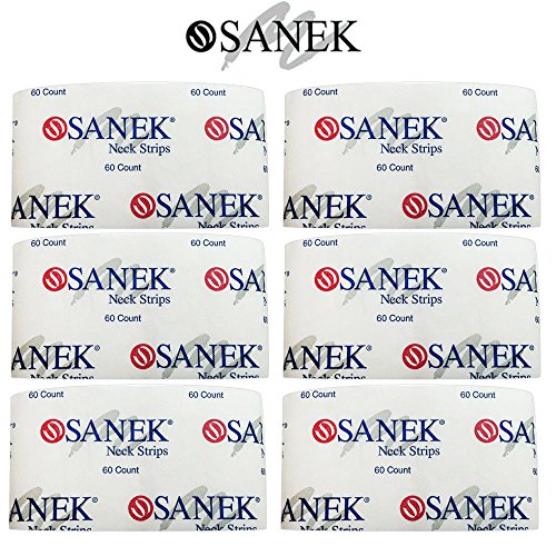 Graham Beauty Sanek Neck Strips 60 Count White Barber Salon Shaving [6 Pack]