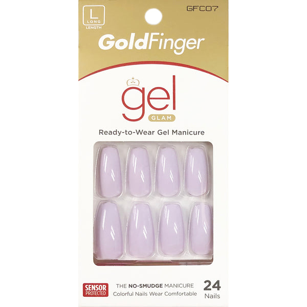 Kiss Gold Finger Gel Glam 24 Nails Gfc07 Lavender (6 Pack)