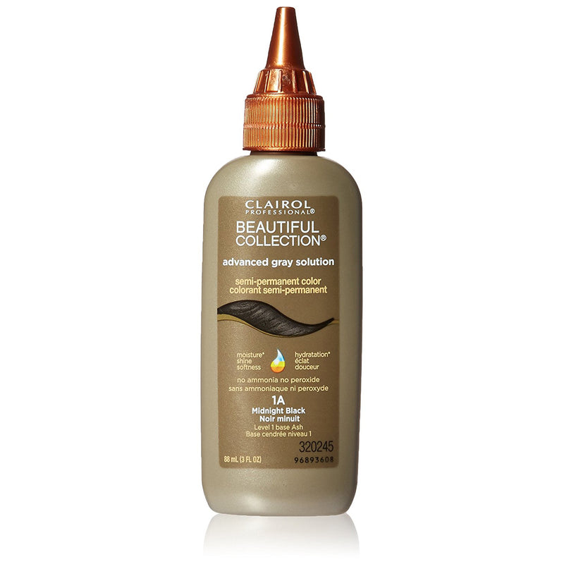 [Clairol] Beautiful Collection Advanced Gray Semi-Permanent Hair Color Dye 3Oz [1A Midnight Black]