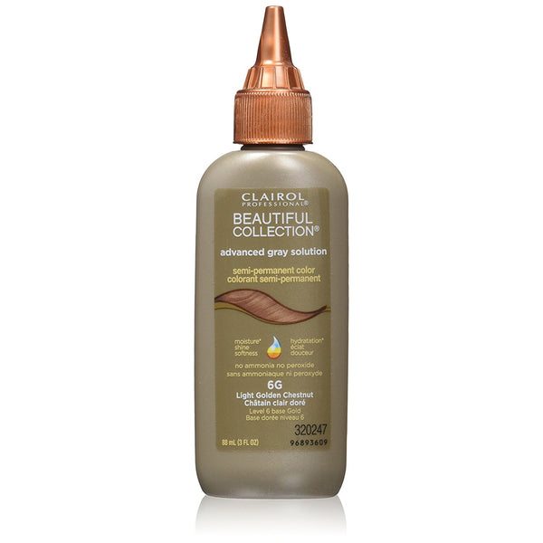 [Clairol] Beautiful Collection Advanced Gray Semi-Permanent Hair Color Dye 3Oz [6G Light Golden Chestnut]