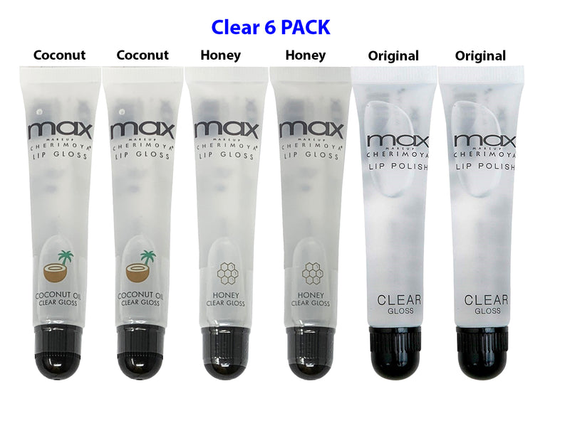 [Max] Makeup Cherimoya Lip Polish Clear Gloss Set, Original & Coconut & Honey