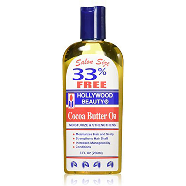 [Hollywood Beauty] Cocoa Butter Oil Moisturize & Strengthens 8Oz