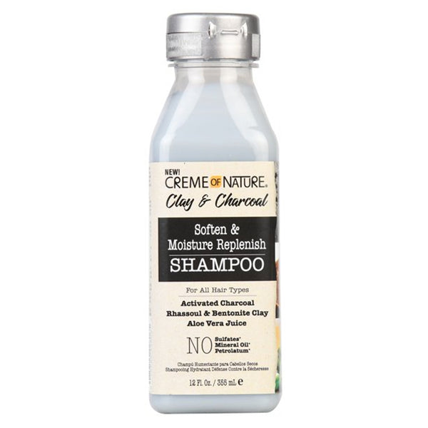 [Creme Of Nature] Clay & Charcoal Soften & Moisture Replenish Shampoo 12oz