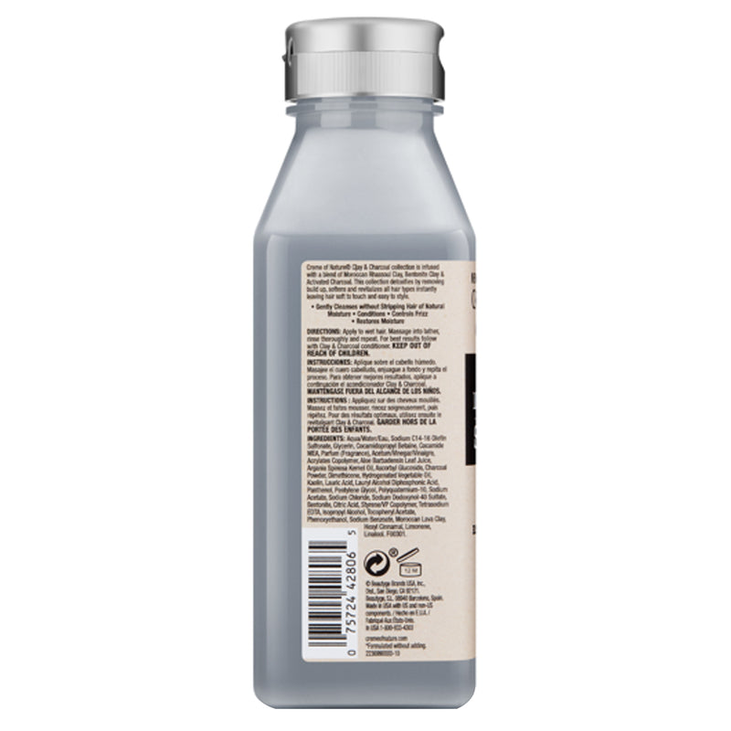 [Creme Of Nature] Clay & Charcoal Soften & Moisture Replenish Shampoo 12oz