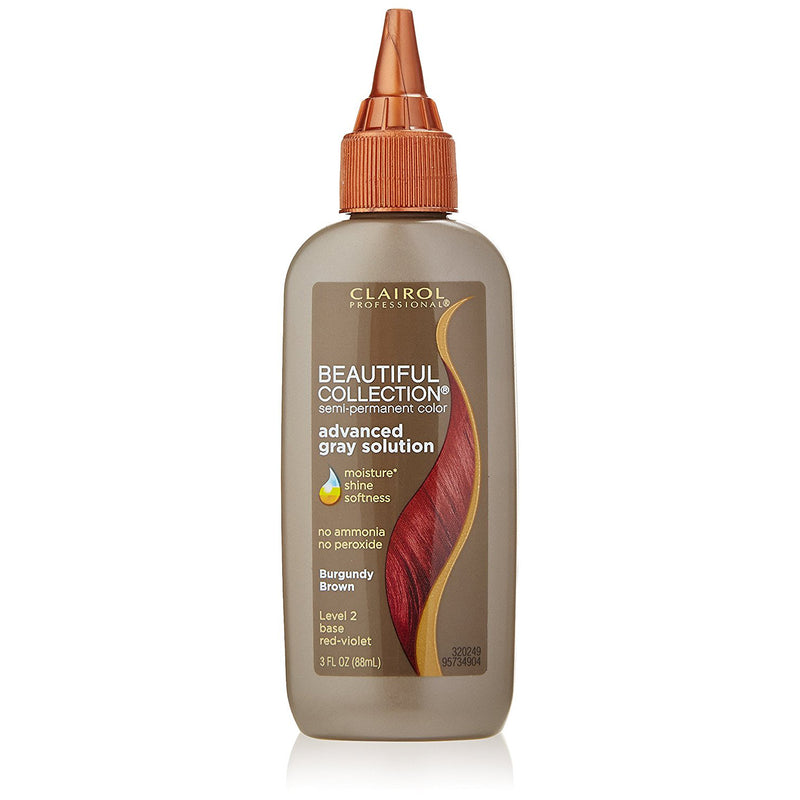 [Clairol] Beautiful Collection Advanced Gray Semi-Permanent Hair Color Dye 3Oz [2Rv Burgundy Brown]