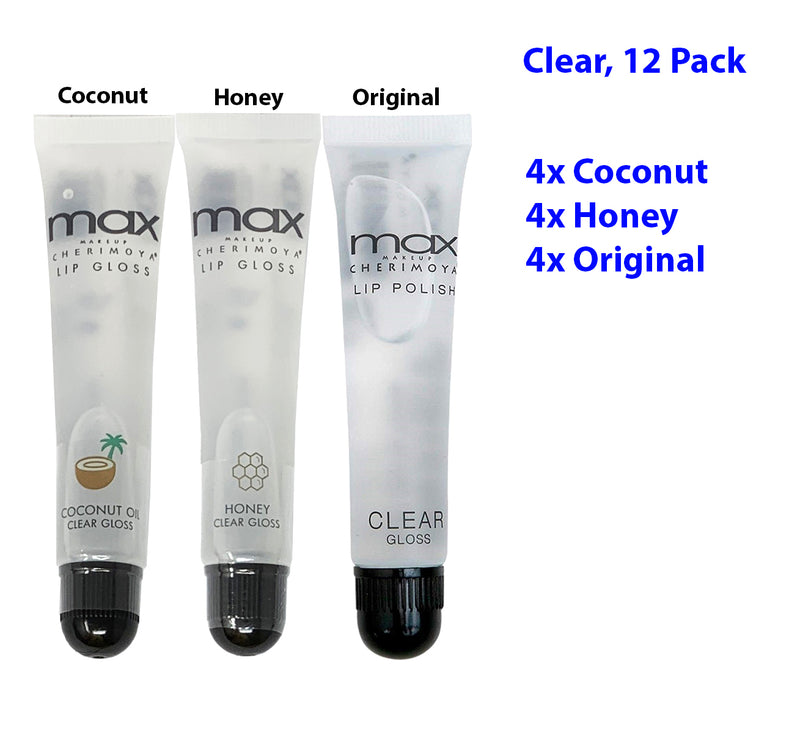 [Max] Makeup Cherimoya Lip Polish Clear Gloss Set, Original & Coconut & Honey