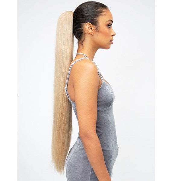 Janet Collection Synthetic Noir Everytime Drawstring Ponytail - Olivia Long 34"