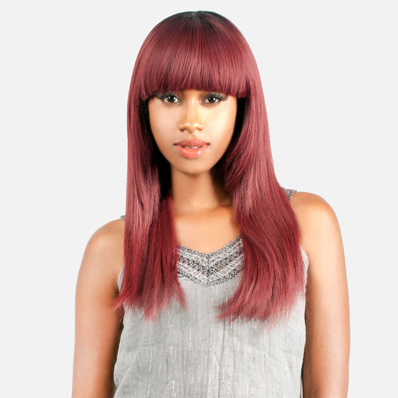 Abelle Synthethic Medium Long Straight Bang Wig - Balle